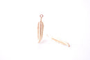 Feather Charm | 16k Gold Plated over Brass | Dainty Leaf Pendant HarperCrown Wholesale B324 - HarperCrown