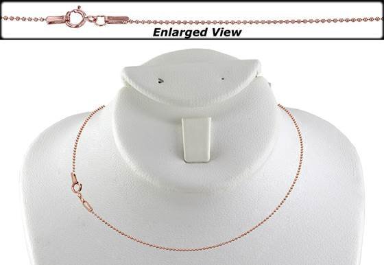 Finished Ball Chain Wholesale Necklace | Rose Gold Filled | 1.2mm Chain, 16" Length | Spring Clasp - HarperCrown