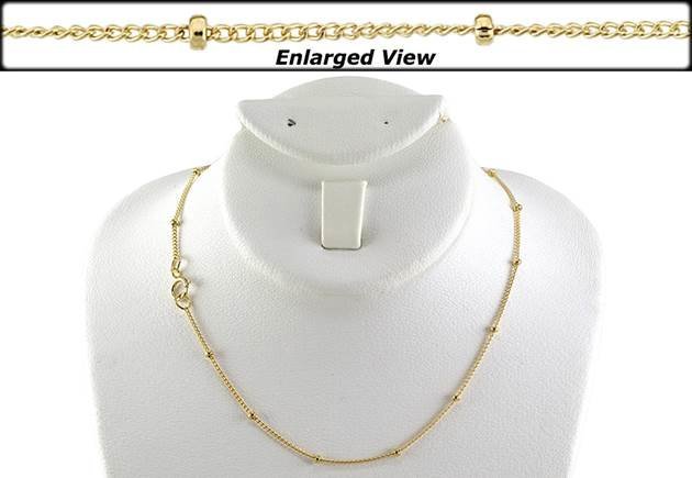 Finished Ball Satellite Chain Necklace | Gold Filled | 1.8mm Chain Width, 14" Length | Spring Clasp | Wholesale - HarperCrown