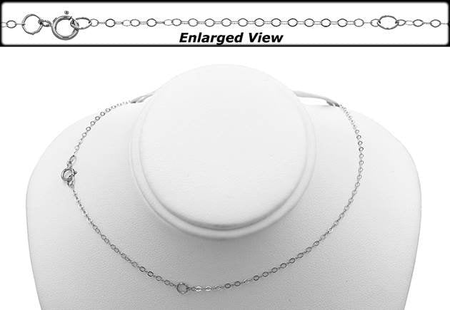 Finished Flat Cable Chain Wholesale Necklace | Sterling Silver | 1.2mm Chain, 16" Length with 2" Extension | Spring Clasp - HarperCrown