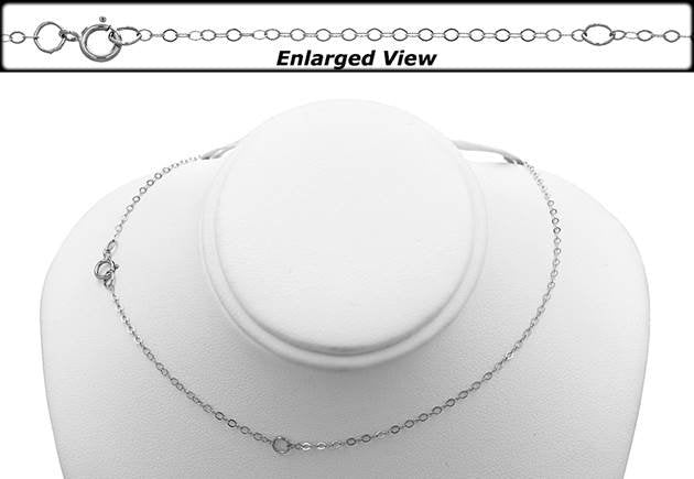 Finished Flat Cable Chain Wholesale Necklace | Sterling Silver | 1.2mm Chain, 16" Length with 2" Extension | Spring Clasp - HarperCrown