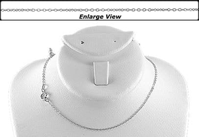 Finished Flat Cable Chain Wholesale Necklace | Sterling Silver with Rhodium | 1.2mm Chain, 16-18" Length | Spring Clasp - HarperCrown