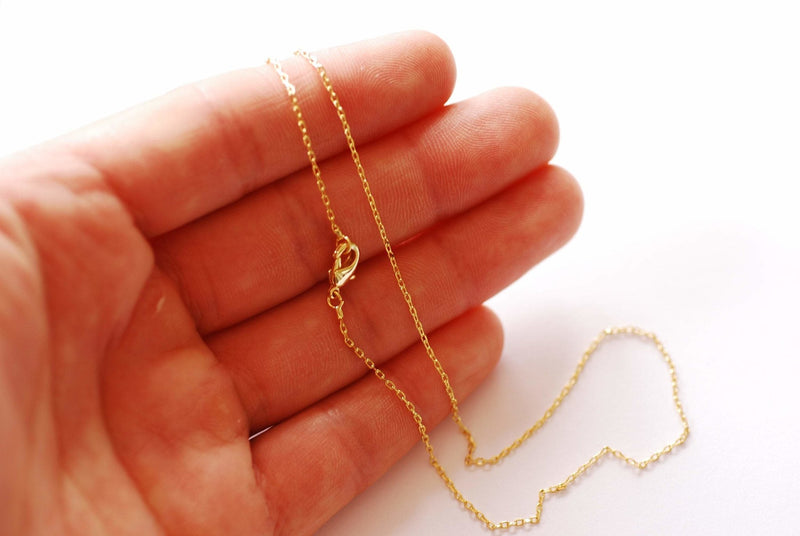 Gold 18 Finished Necklace Chains for Jewelry Making, Gold Plated Chains  Jewelry Findings, Wholesale Chains, Bulk Chains, USA Supplier 