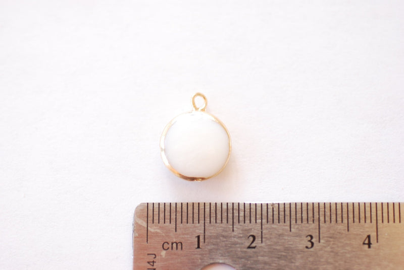 Freshwater Pearl Shell Drop Charm | Natural Pearl 16K Gold Electroplated | Teardrop Dangle Pendant HarperCrown Wholesale Charms B316 - HarperCrown