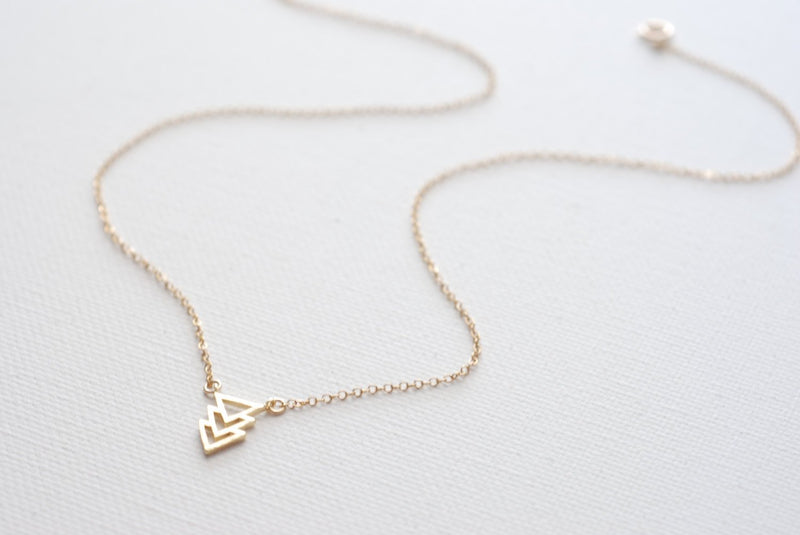 Geometric Necklace- Triangle Necklace- Simple Everyday Jewelry by HeirloomEnvy - HarperCrown