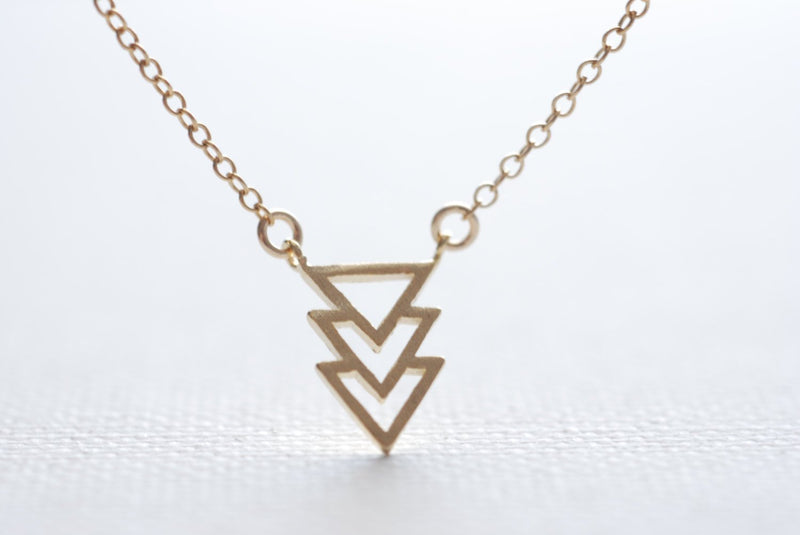 Geometric Necklace- Triangle Necklace- Simple Everyday Jewelry by HeirloomEnvy - HarperCrown
