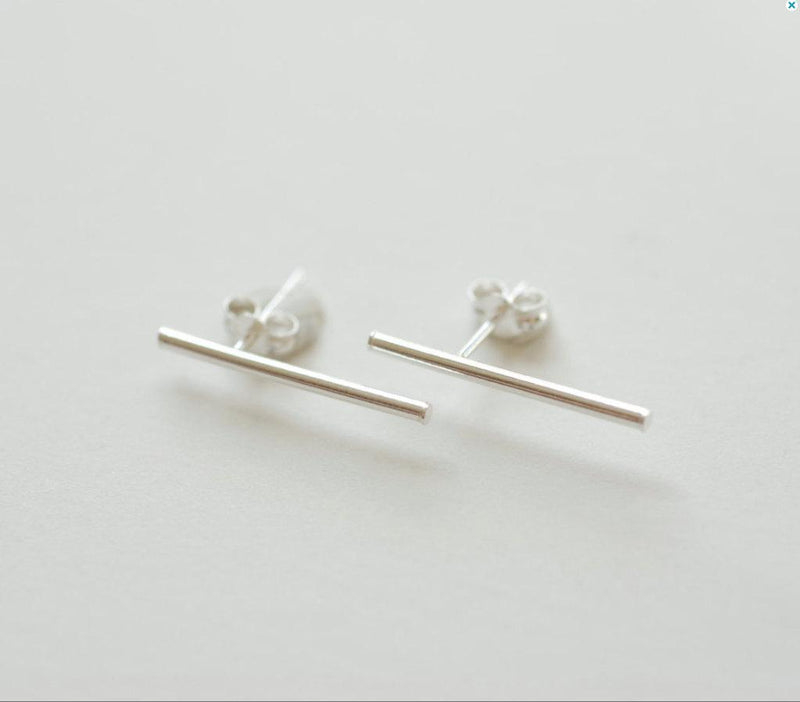Gold Bar Earrings, rose gold bar earrings, bar earrings, Sterling silver bar earrings, minimalist earrings, bar stud earrings, Ear Climbers - HarperCrown