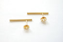 Gold Bar Earrings, rose gold bar earrings, bar earrings, Sterling silver bar earrings, minimalist earrings, bar stud earrings, Ear Climbers - HarperCrown