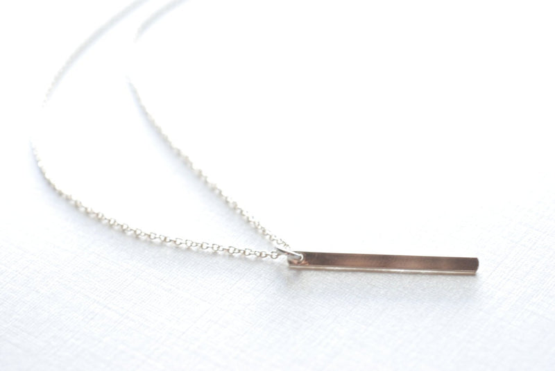 Gold Bar Necklace,14k gold filled Bar,Minimalist Gold Bar,Bar Necklace,Dainty Bar,Thin Bar Necklace,Long Gold Bar Necklace - HarperCrown