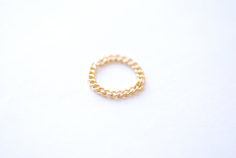 Gold Chain Ring - 14k Gold Filled Stacking Ring, Cuban Chain Ring, Cuban Link ring, Everyday Jewelry, Minimalist Ring, Curb Chain Ring [27] - HarperCrown