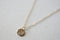 Gold Circle Necklace with Crystals, Make a wish necklace, Crystal Disc Necklace, Simple Dainty Necklace, Etched Disc Necklace - HarperCrown