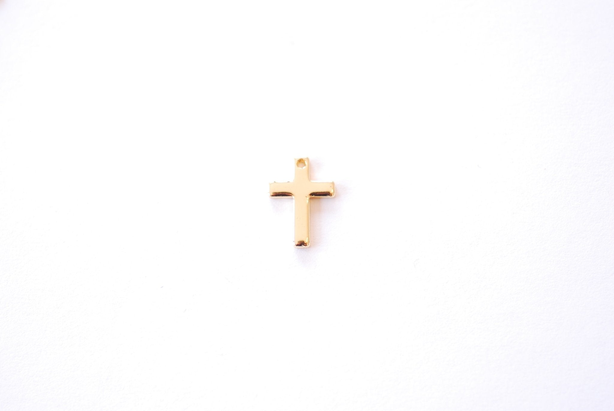 Gold Cross Charm | 16K Gold Plated over Brass | Religious Cross Charm HarperCrown Wholesale Charms B313 - HarperCrown