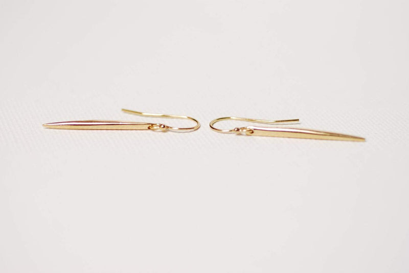 Gold Dagger Spear Earrings, 24k gold Dagger Earrings,Spear Earrings,stick earrings,gold bar earrings,needle earrings,gold spike earrings - HarperCrown