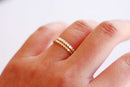 Gold Filled Beaded Ring, Gold Silver Stacking Ring, Hammered Bead Ring, Gold Dot Ring Midi Ring Gold Filled Flat Beaded Ring Minimalist [30] - HarperCrown
