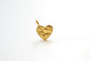 Gold Hammered Heart Vermeil Charm- 18k gold plated Sterling Silver, Stamping Blank Heart Charm Pendant, Heart Blanks, Hammered Heart, 43 - HarperCrown