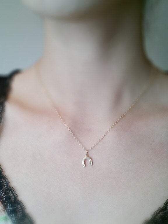 Dainty horseshoe necklace on sale