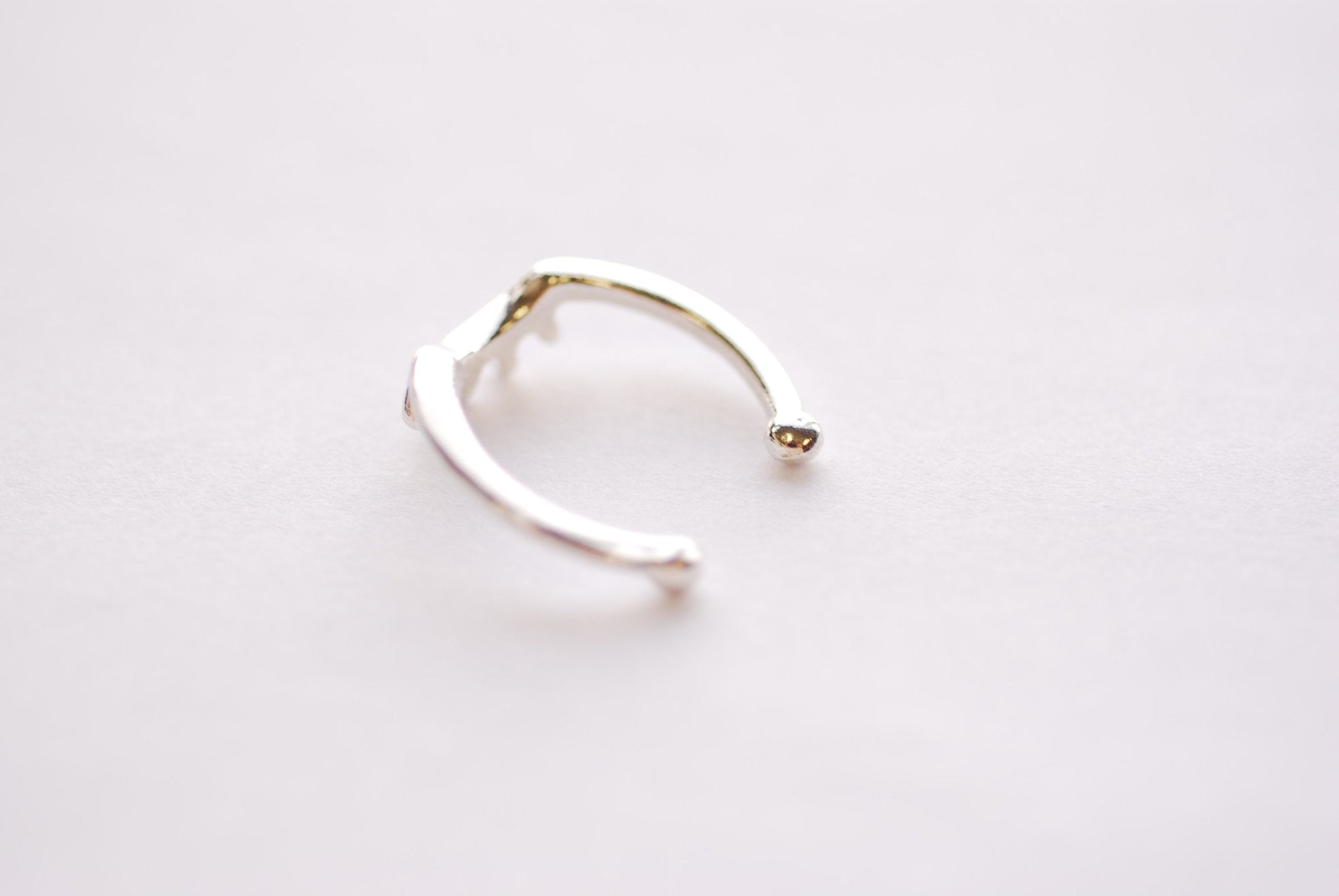 Gold Marquise Ring Crown Ring Stacking Rings Curved Ring Arc Ring Chevron Ring Sunset Ring Wave Ring V Shape Ring Sterling Silver - HarperCrown