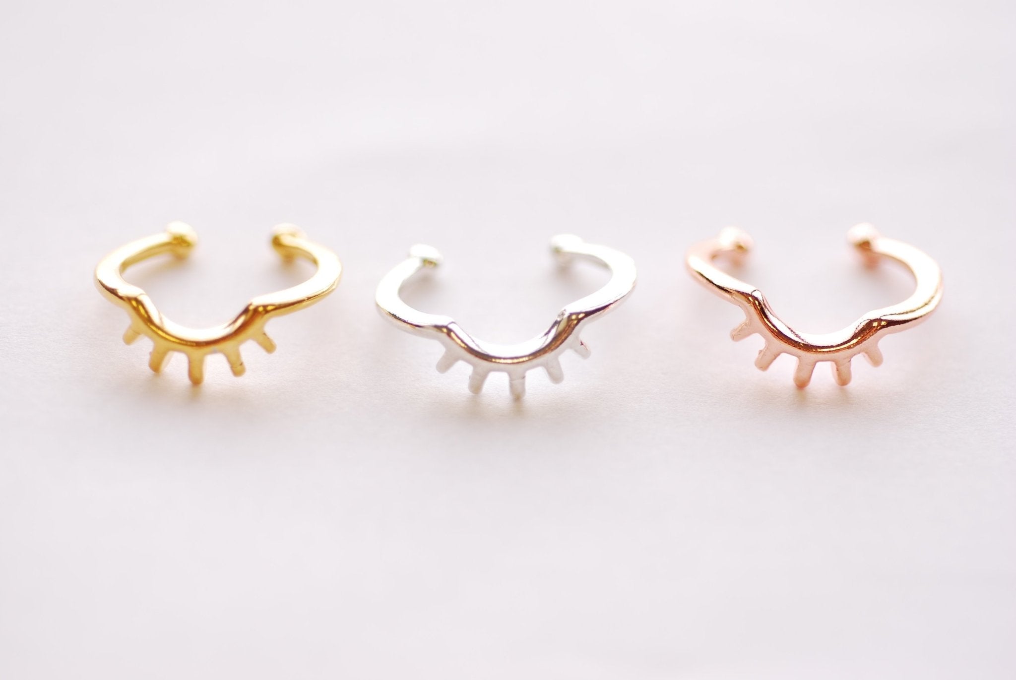Gold Marquise Ring Crown Ring Stacking Rings Curved Ring Arc Ring Chevron Ring Sunset Ring Wave Ring V Shape Ring Sterling Silver - HarperCrown