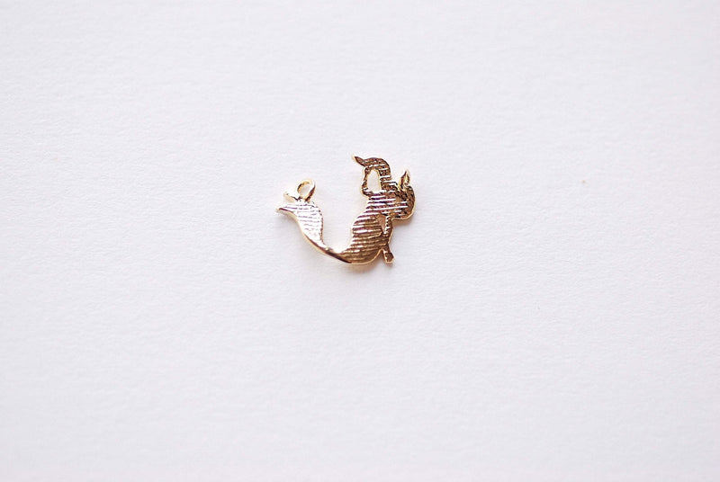 Gold Mermaid Connector Charm - 18k gold plated over Brass charm pendant Mermaid Brass Pendant Connector Link B227 - HarperCrown