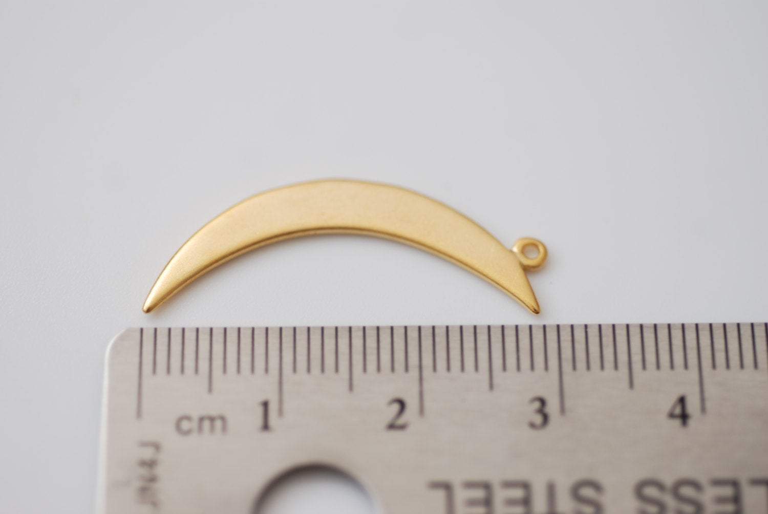 Gold or Sterling Silver Crescent Moon Charm Pendant- Gold Half moon charm pendant,Gold Crescent Moon, Gold Tusk Charm, Silver Moon Charm - HarperCrown