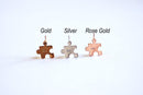 Gold Puzzle Piece Charm- 22k Gold Autism Puzzle Charm Pendant, Small Puzzle Pieces, Gold Puzzle Piece Charm, Puzzle Beads, Jigsaw Charm, 329 - HarperCrown
