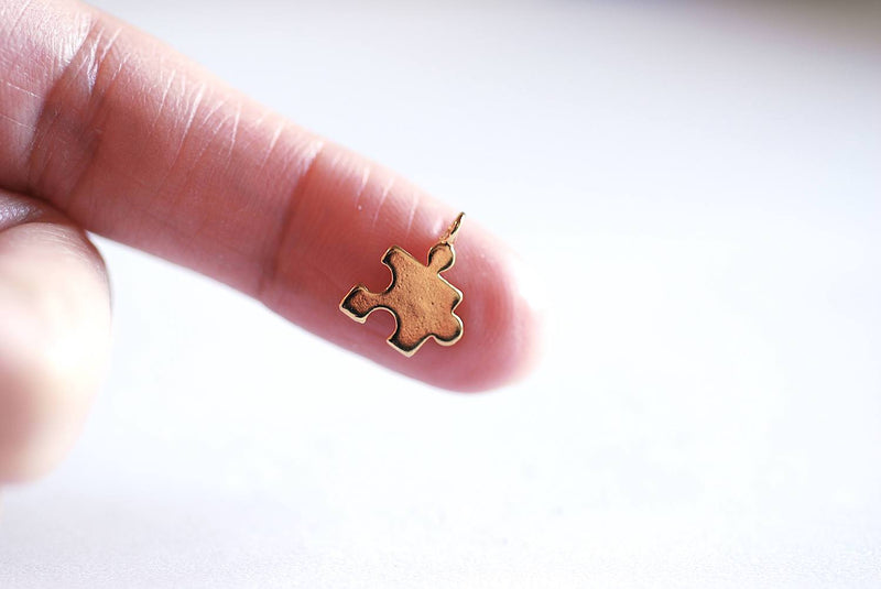 Gold puzzle on sale piece charm