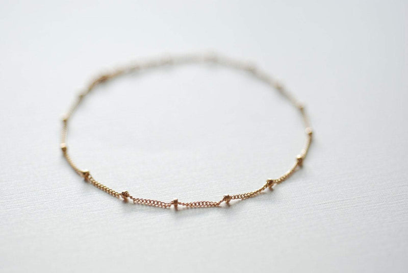 Gold Satellite Bracelet- Gold Filled Beaded Bracelet, Beaded Chain, Dainty Bracelet, Delicate Bracelet, Simple Jewelry by HeirloomEnvy - HarperCrown