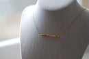 Gold Sideways Nuggets Necklace, Horizontal Gold Nugget Necklace,Dainty Nuggets,Gold Chunk Necklace,Minimalist Nuggets,Small golden nuggets - HarperCrown