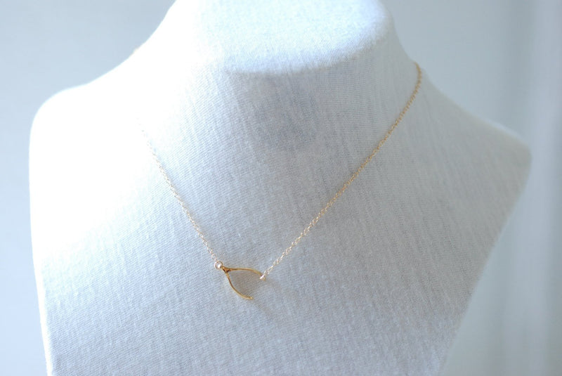 Gold Wishbone Necklace – Sharon Vipond