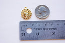 Gold Snake Coin Pendant - 18k Gold plated over Zinc Alloy Serpent Snake Coin Medallion, Round Charm, Snake Pendant, Snake Charm - HarperCrown