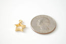 Gold Star Charm- Vermeil Gold 18k gold plated over Sterling Silver Open Star Charm, Gold Open Star, Star Connector Link, Shooting Star, 61 - HarperCrown