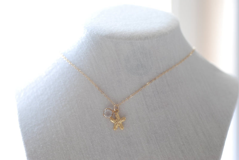 Gold Starfish Necklace- Simple Everyday Jewelry, Dainty Jewelry by HeirloomEnvy - HarperCrown