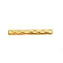 Gold Vermeil Hammered Texture Skinny Rectangle Bar Connector Pendant, Gold Bar Link Spacer Connector, Stamping Bar Charm, Hammered Bar, 177 - HarperCrown