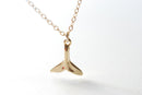 Gold whale tail necklace - whales tale - whale tail necklace, dolphin tail - HarperCrown