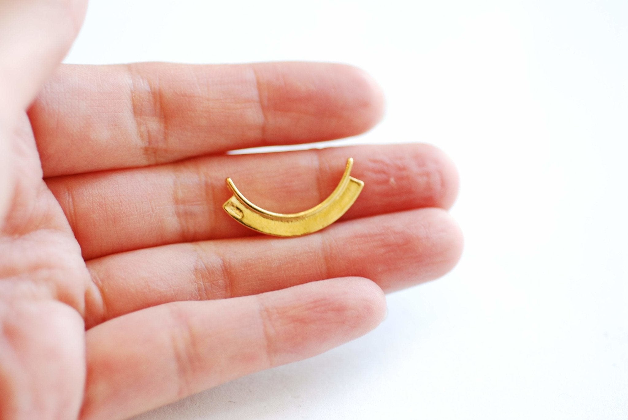 Half Circle Connector Charm Pedant - 18k gold plated over 925 sterling silver, Curved Bar Pendant Connect Link Spacer, DIY Jewelry Charm,489 - HarperCrown