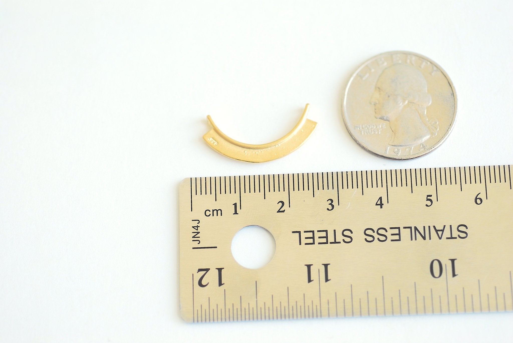 Half Circle Connector Charm Pedant - 18k gold plated over 925 sterling silver, Curved Bar Pendant Connect Link Spacer, DIY Jewelry Charm,489 - HarperCrown