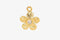 Hammered Flower with CZ Charm Wholesale 14K Gold, Solid 14K Gold, 349G - HarperCrown