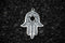 Hamsa Hand Amulet Hand of God Charm | 925 Sterling Silver, Oxidized or 18K Gold Plated | Jewelry Making Pendant - HarperCrown