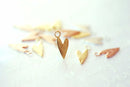 Heart Charm Vermeil Gold or 925 Sterling Silver or Rose Gold Pointy Flat Heart Charm Pedant Love Friendship Wholesale Bulk A112 - HarperCrown