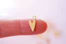 Heart Charm Vermeil Gold or 925 Sterling Silver or Rose Gold Pointy Flat Heart Charm Pedant Love Friendship Wholesale Bulk A112 - HarperCrown