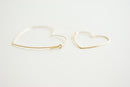 Heart Wire Hoop Earrings- 14k Gold Filled or Sterling Silver Hoop Earrings, Open Heart Wire, Love Heart Shaped Earrings, Heart Hoop Earwire - HarperCrown