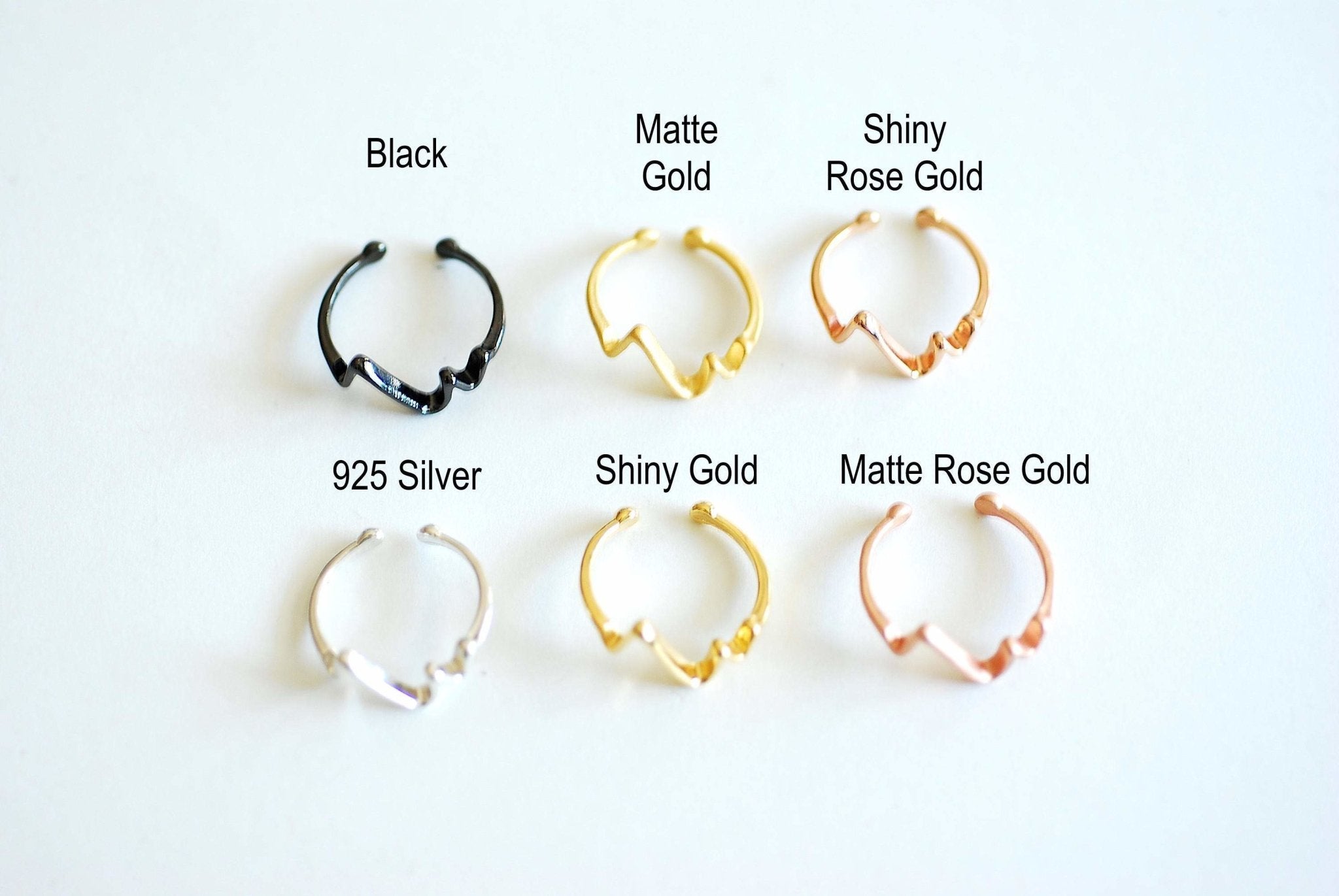 Heartbeat Ring, Choose Sterling Silver, Gold, Rose Gold, Adjustable Heartbeat Ring, Electrocardiogram Ring, Heart Rate Ring, Wave Ring, - HarperCrown