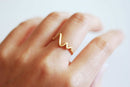 Heartbeat Ring, Choose Sterling Silver, Gold, Rose Gold, Adjustable Heartbeat Ring, Electrocardiogram Ring, Heart Rate Ring, Wave Ring, - HarperCrown