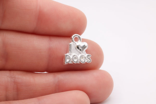 "I Love Dogs" Charm, 925 Sterling Silver, 660 - HarperCrown
