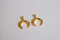Shiny Wholesale Gold Crescent Moon Charm- Small Crescent Charm, Double Horn, Gold Half Moon, Tiny horn Charm, Upside Down Crescent, Letter C, 274