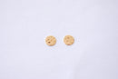 8mm Round Disc Circle Charm - 16k Gold Plated over Brass Hammered Textured Stamping Disc DIY HarperCrown Wholesale B167 - HarperCrown