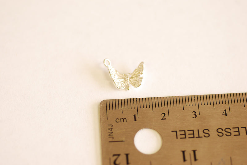 Butterfly Charm Pendant 925 Sterling Silver or 18k Gold Butterly Jewelry Making Supplies Wholesale Bulk Silver and Gold Charms