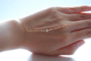 Wholesale Hand bracelet - hand chain -14k gold filled  tiny cz cubic zirconia diamonds ring chain bracelet