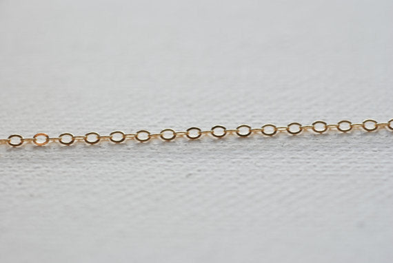 100ft 14k Gold Filled Chain, FLAT Round Cable Chain, 1.3mm width Chain, Dainty Chain, Cable Chain, DIY Jewelry Making, Wholesale Chain