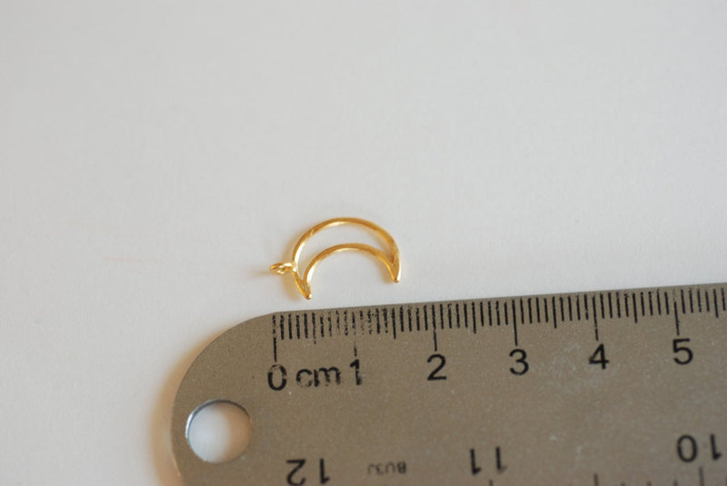 Vermeil Matte Wholesale Gold Open Crescent Moon Charm- 18k gold plated over Sterling Silver Moon Charm,Gold Half Moon Charm,Gold Moon Charm,Tusk Charm